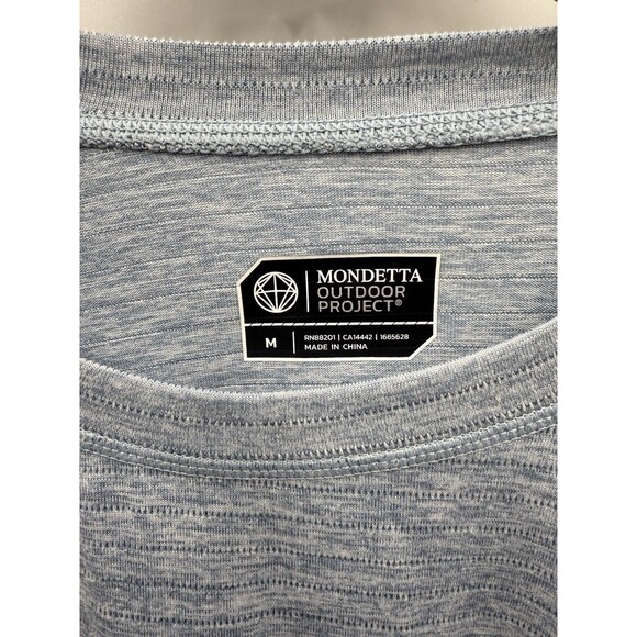 Mondetta Outdoor Project Blue Short Sleeve Activewear T-Shirt Mens M Golf Walk - Picture 4 of 7